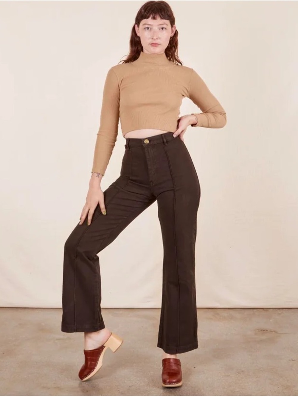 Big Bud Press western pants XS espresso cotton Kamm Judi Khaite row baserange